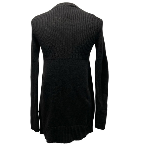 Theory Black Wool Cashmere One Button Longline Women's Cardigan Sweater Small - Picture 7 of 11